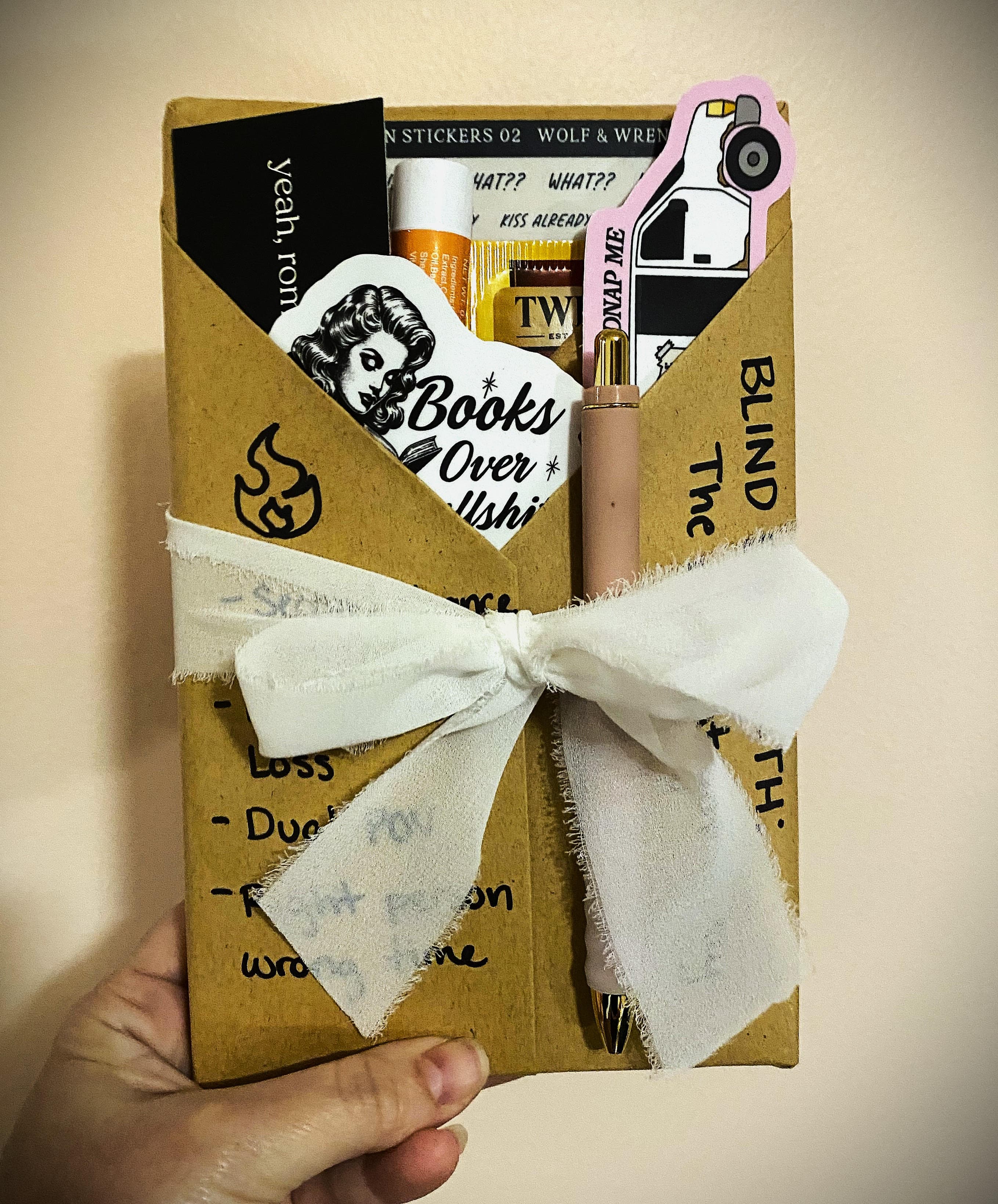 A wrapped blind date book package